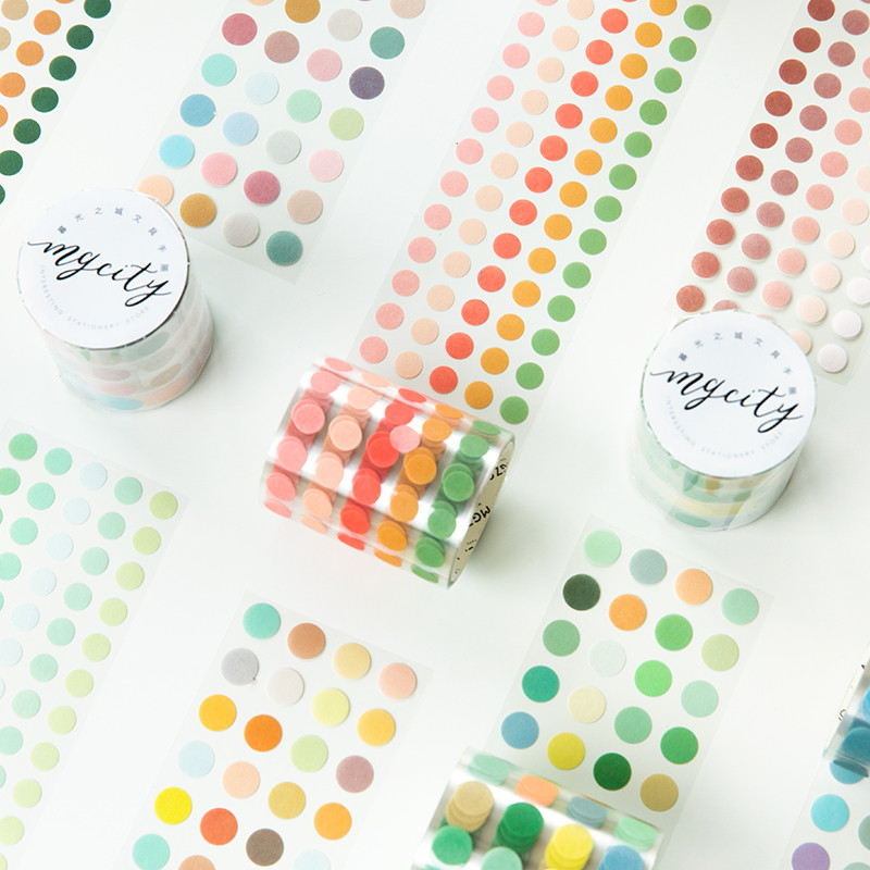 

Yoofun 5x300cm Color Dots Decorative Adhesive Washi Tape Masking Tape DIY Scrapbooking Sticker Label Japanese Stationery