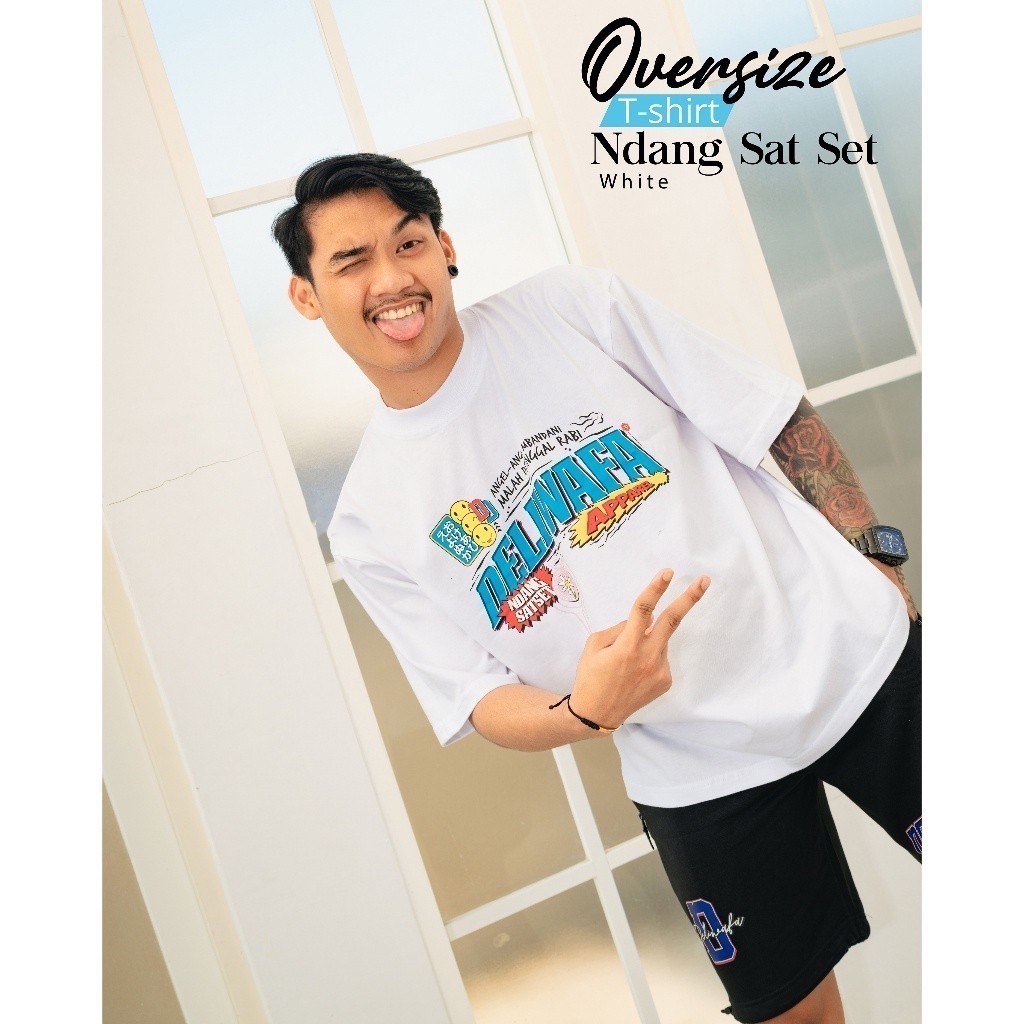 Original Deliwafa -  Unisex T-Shirt Ndang Satset kaos lengan pendek