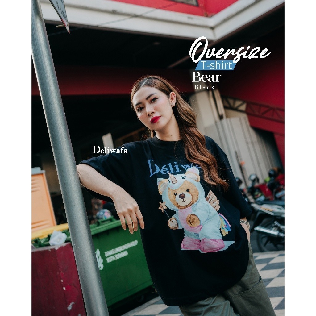 Original Deliwafa -  Unisex T-Shirt Bear Lengan pendek neutral kaos