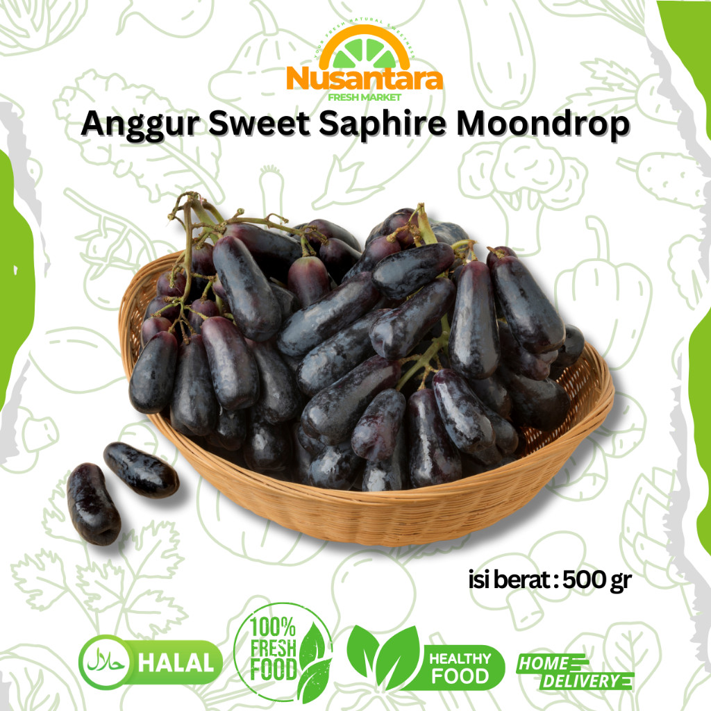 

Anggur moondrop sweet sapphire Australia Manis seedless 500gr