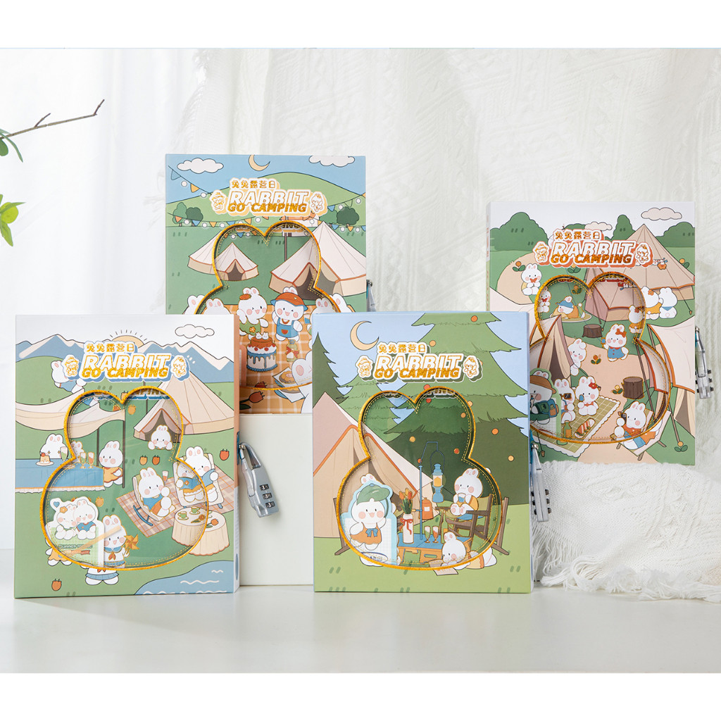 

Usagi Buku Diary Gembok Rabbit Go Camping Notebook Lock + Box Jurnal Buku Tulis Karakter Kelinci Lucu A5 13 x 19 cm Diary Buku Catatan Anak Cute - 7024