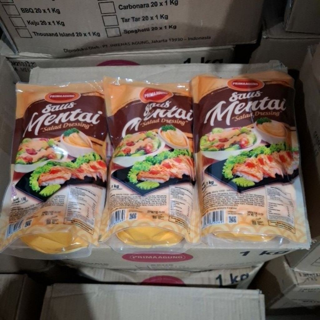 

lexasarmin Prima Agung saus mentai ukuran 1kg isi 1 dus; 20pcs