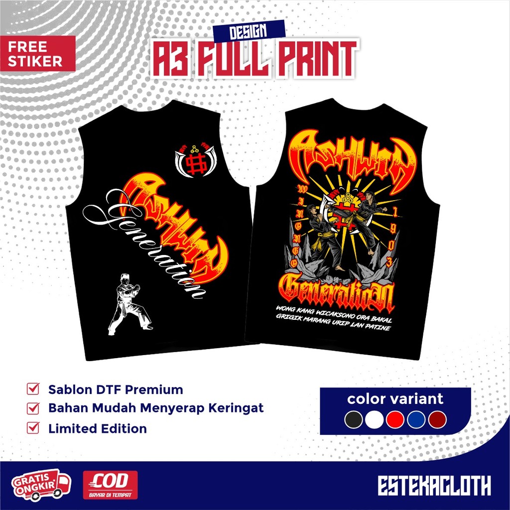 KAOS SINGLET PSHW ASHWIN GENERATION WONG KANG WICAKSONO - SINGLET PSHW TERBARU - SINGLET PSHW LAMBAN