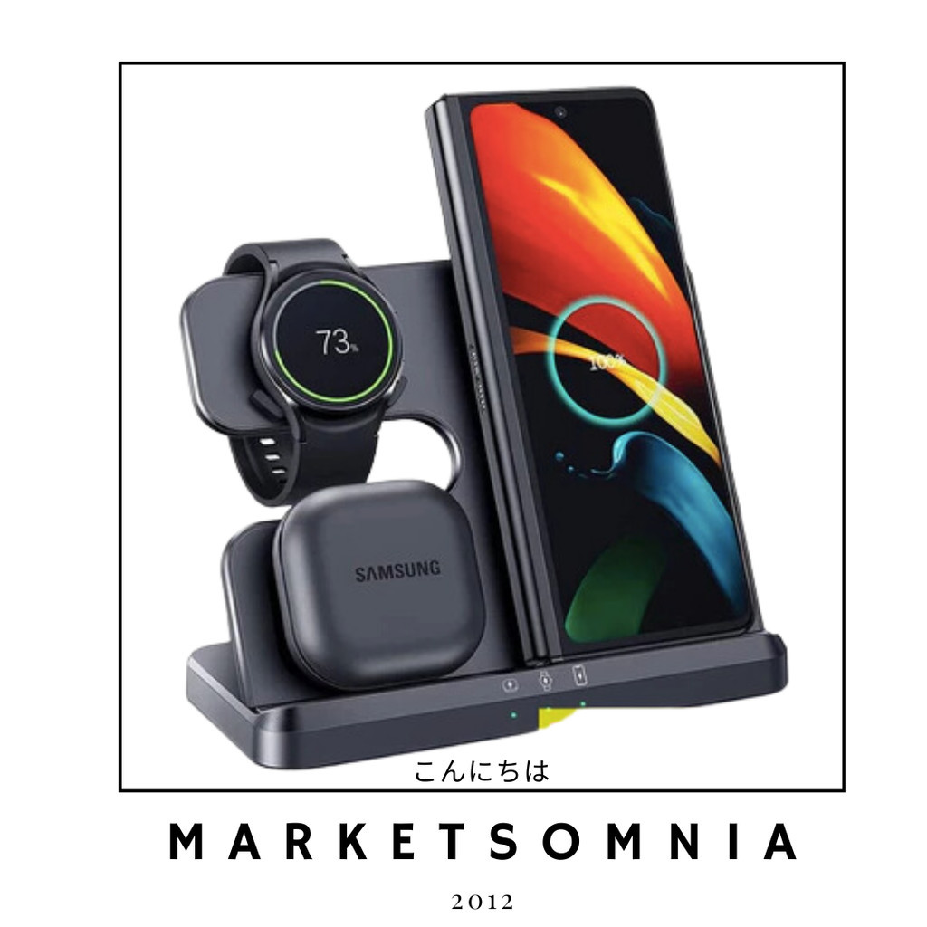 FAST WIRELESS Charging 3 in 1 Charger ELAVO SAMSUNG Galaxy Watch 5 4 3 2 Classic S22 S23 Ultra S21 S