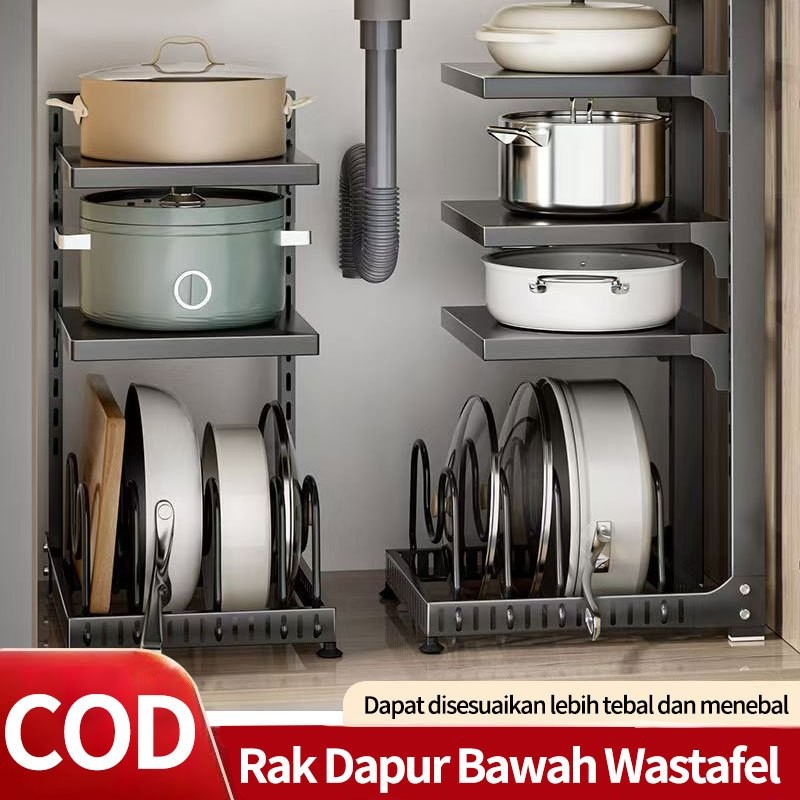 Rak Panci Wastafel Dapur Di Bawah Rak Rak wajan Rak Panci Susun Rak Pot
