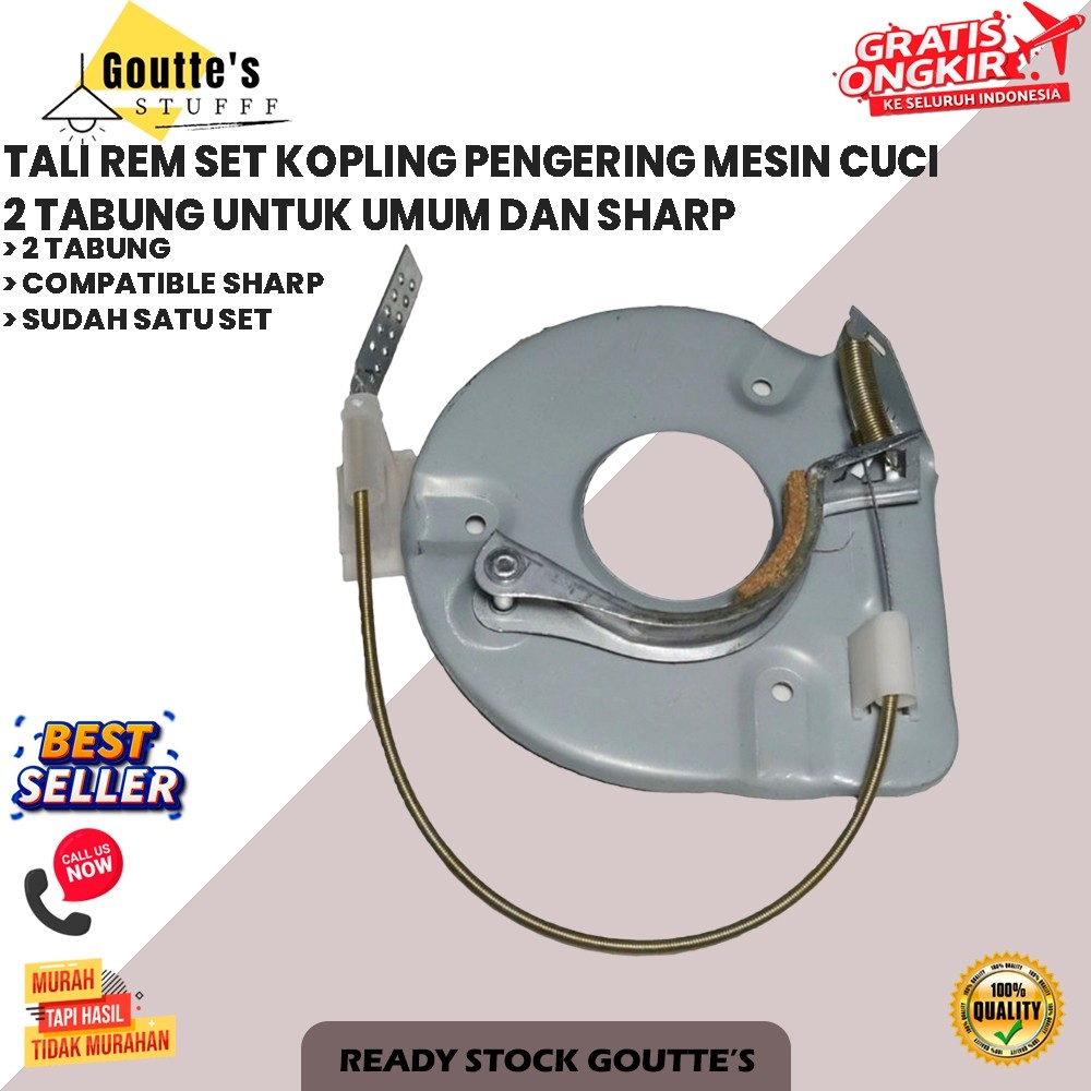 (Goutte'S)- TALI REM SET KOPLING PENGERING MESIN CUCI 2 TABUNG UNTUK UMUM DAN SHARP