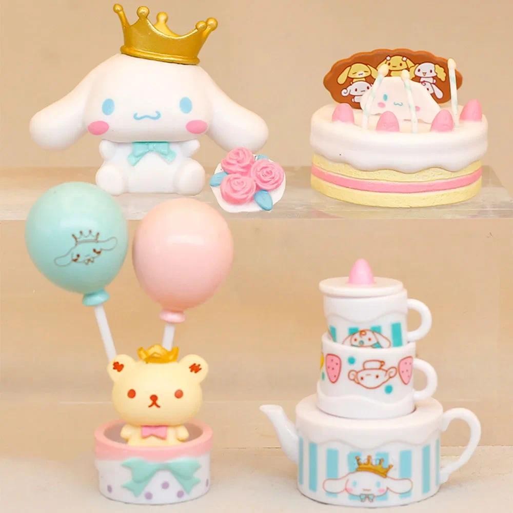 Birthday Party Anime Figure Toy Cinnamoroll Sanrio Kawaii Cartoon Model Atmosphere Decoration Orname
