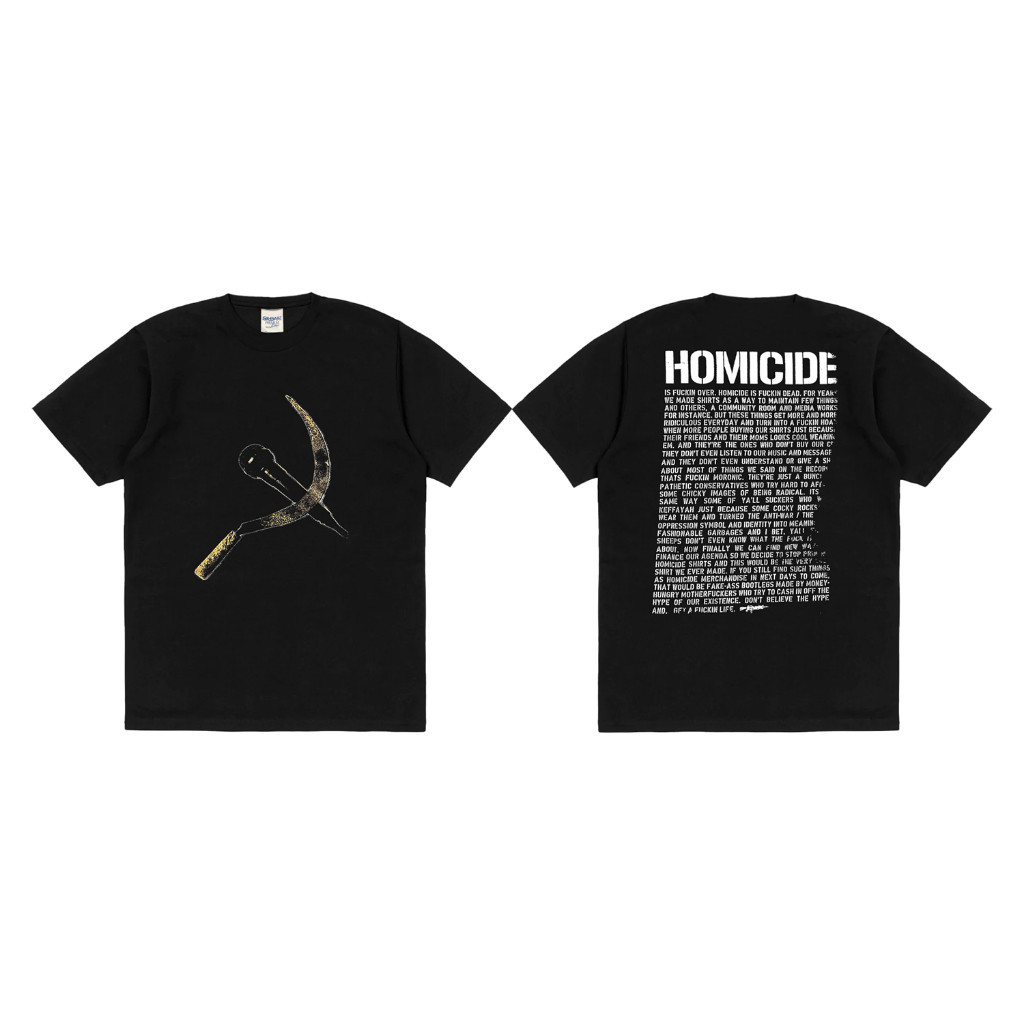 Rockerstar T-shirt Band Homicide - Mic Arit Bahan tebal 24S