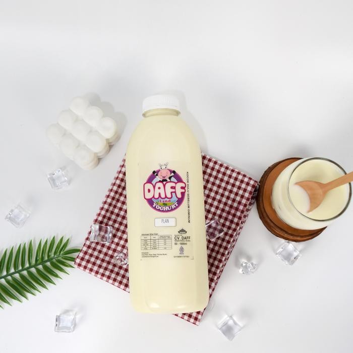 

YOGHURT PLAIN 1 LITER BOTOL | HOMEMADE BY DAFF YOGHURT | YOGURT KENTAL - TANPA GULA