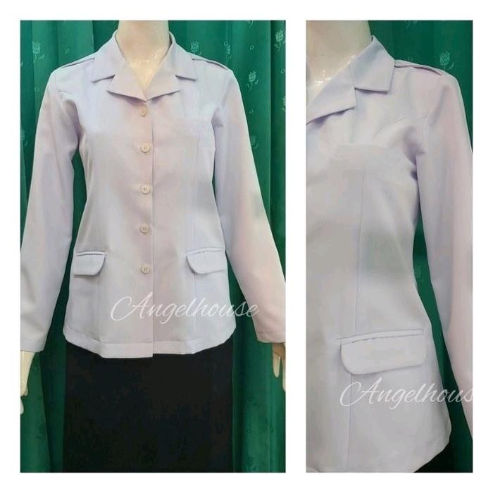 PREMIUM Seragam BAJU PDH PUTIH PPPK / ASN P3K/ ASN / PNS /GURU/DINKES PUTIH WANITA - Asn 1, XS