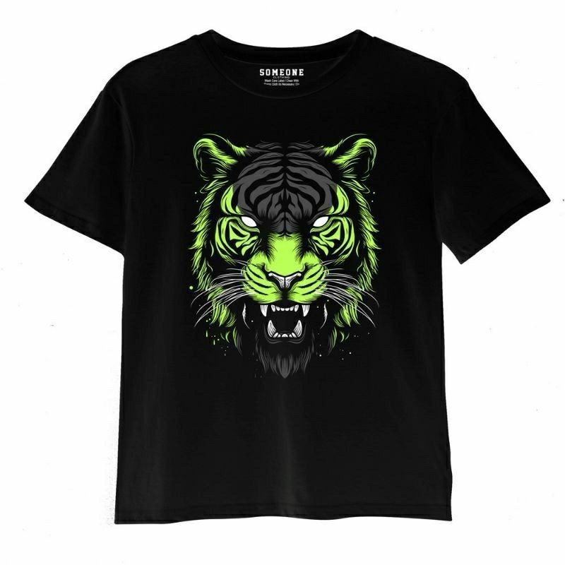 (COD) Aerostreet Someone T Shirt "Green Tiger" 333D Glow In The Dark