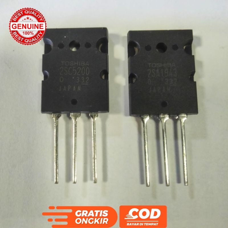 TRANSISTOR FINAL TOSHIBA 2SA 1943 2SC 5200 TR FINAL SA1943 SC5200 SATU SET