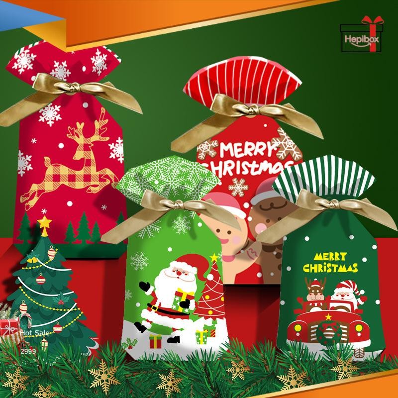 

Plastik Souvenir Random Kantong Plastik Cookies Motif Tema Natal Plastik Gift Tali Serut Pita