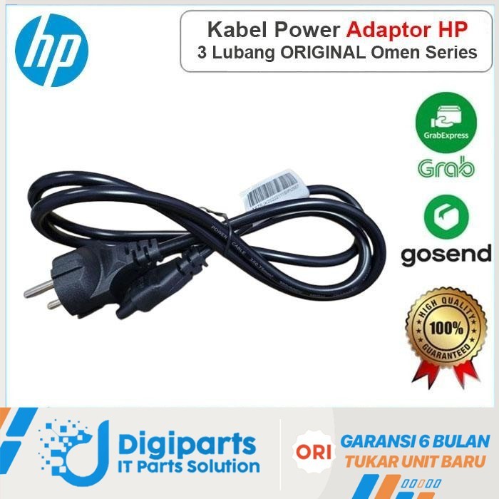Kabel power adaptor 3 lubang laptop HP Omen 15 Omen 16 Omen 17 new ori
