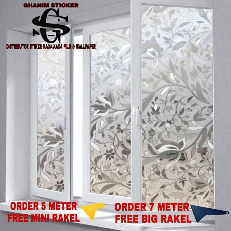 Stiker kaca/stiker/sticker kaca/ stiker kaca jendela pintu motif bunga tulip