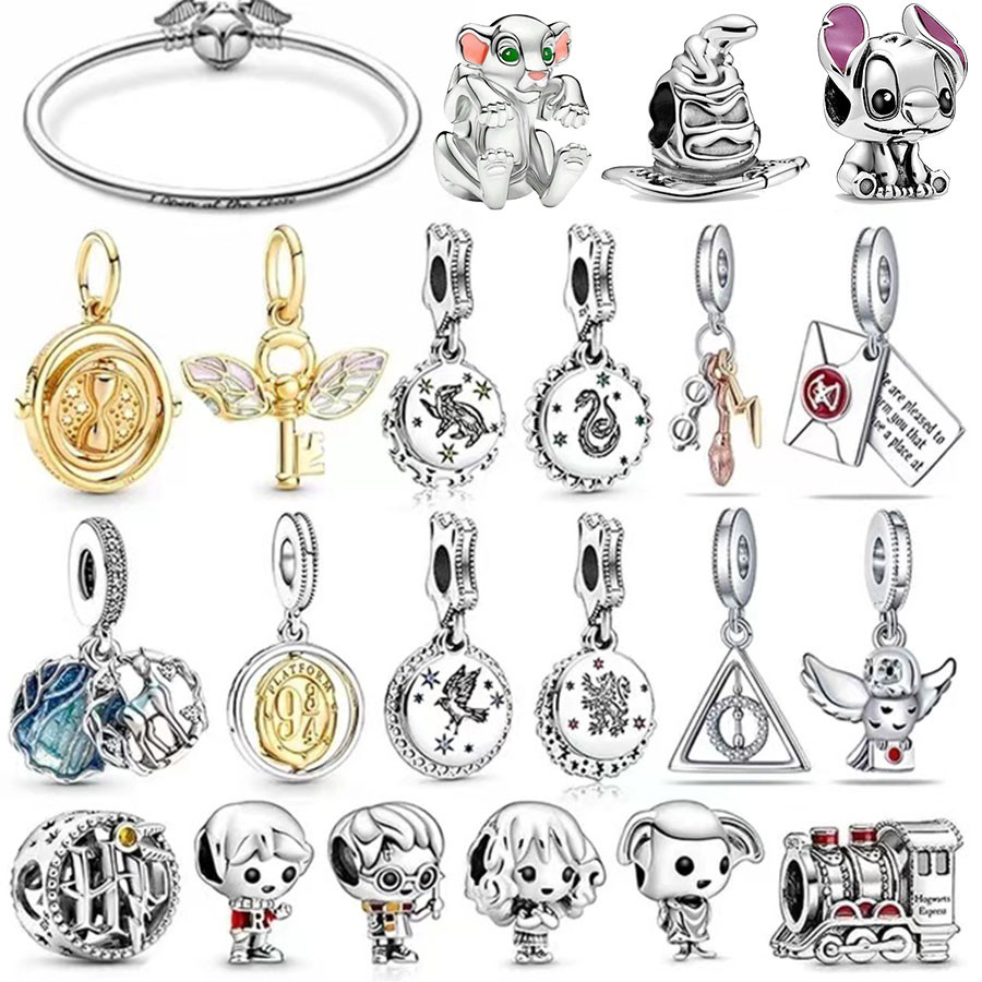 100% 925 sterling silver Disney Charm Harry Potter beads suitable for original Pandora bracelet, wom