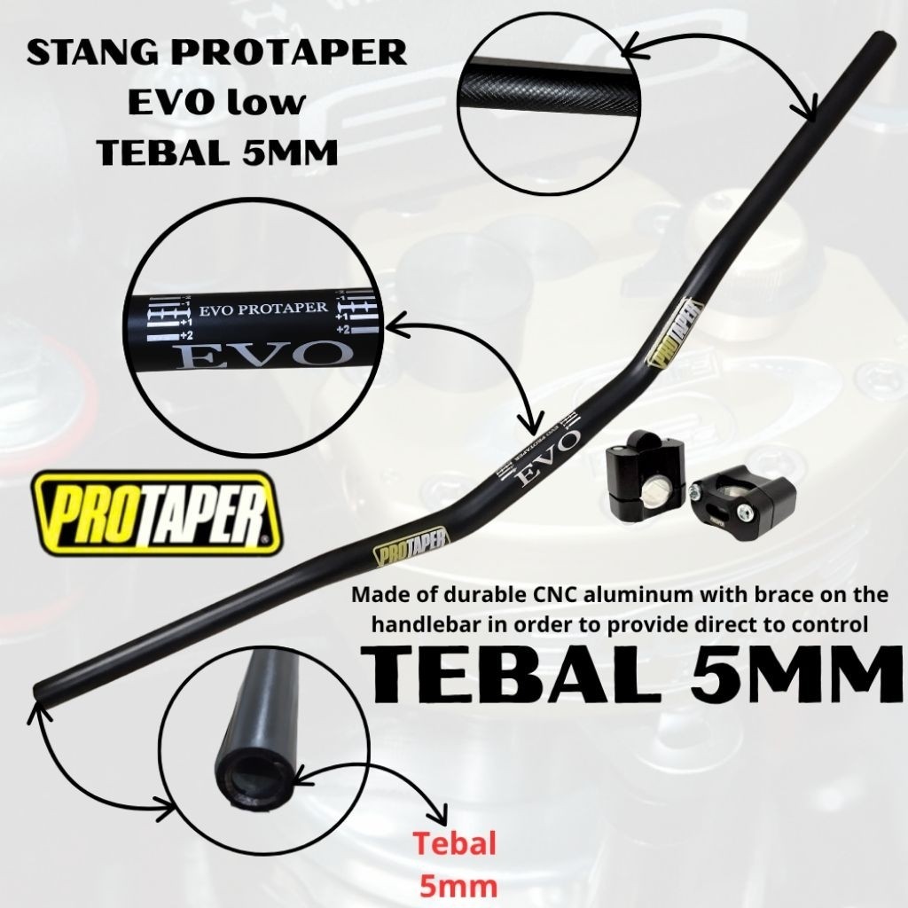 Stang Protaper Evo Low Tebal 5mm Motor Trail, Vixion, Mio, Supra Universal