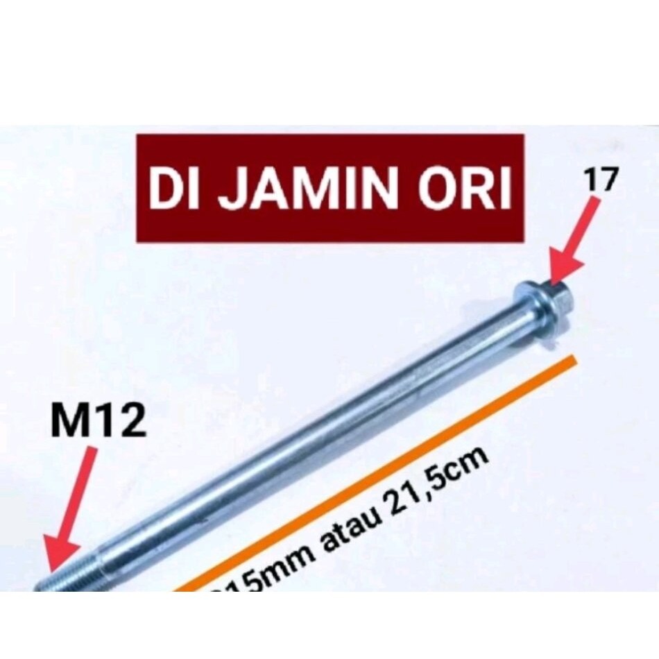 BAUT AS RODA DEPAN YAMAHA R15 Vixion byson m12x215 KUNCI 17 PANJANG 21.5cm