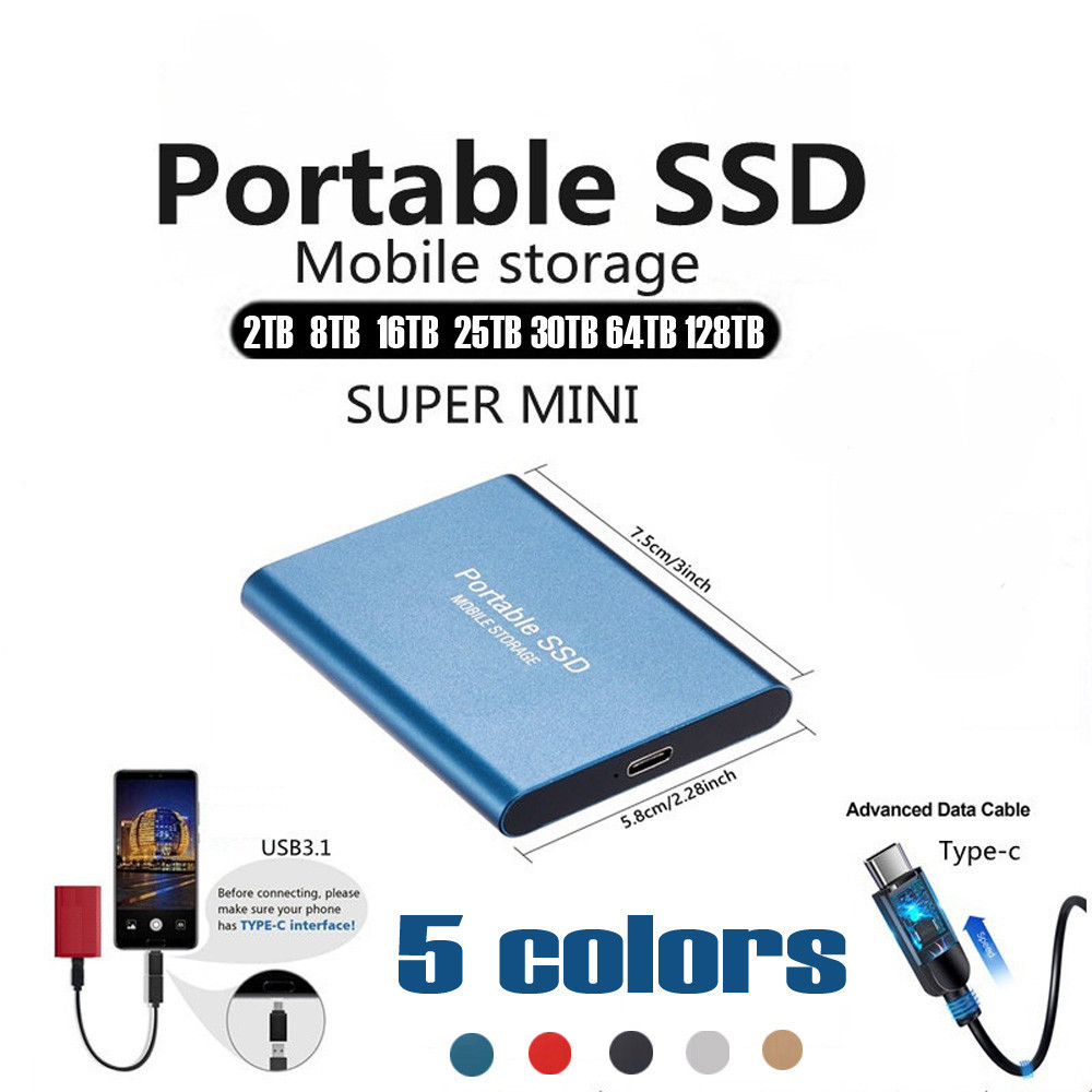 2025 New Portable SSD High-speed External Solid State Drive 1TB External Hard Drive 2TB External har