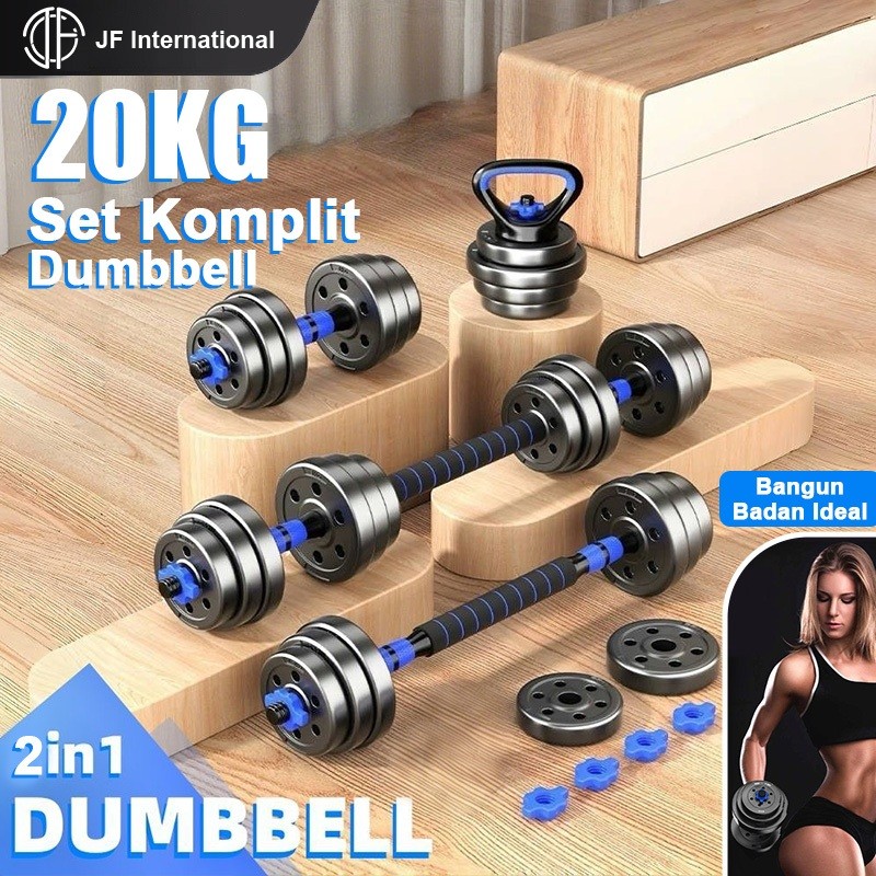 20 kg Set dumbbell/20KG adjustable dumbbell/Angkat Besi Peralatan Fitness Multifungsi