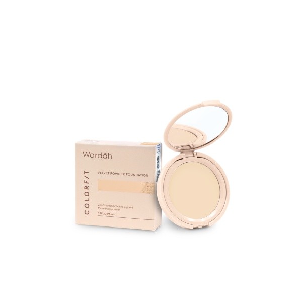 Wardah Colorfit Velvet Powder Foundation dan Refill | Bedak Padat, Isi Ulang Bedak, TWC, Compact