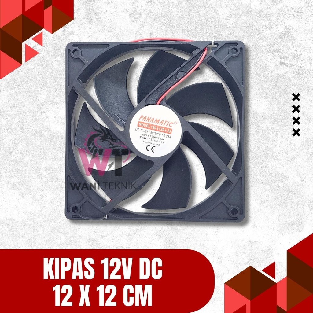 Kipas Pendingin 12V DC 12x12cm | Cooling Fan Besar untuk Elektronik