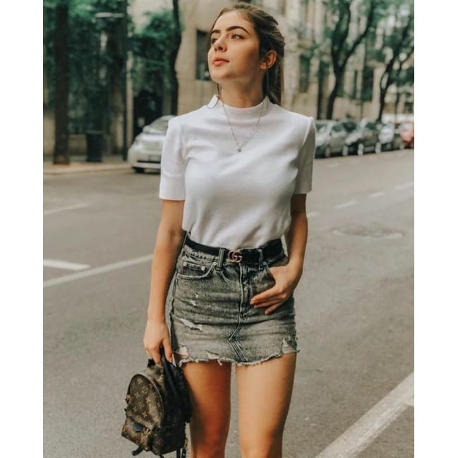 TURTLENECK LENGAN PENDEK WANITA / KAOS RIB TURTLENECK WANITA / KAOS LEHER TINGGI WANITA / KAOS UNIQL