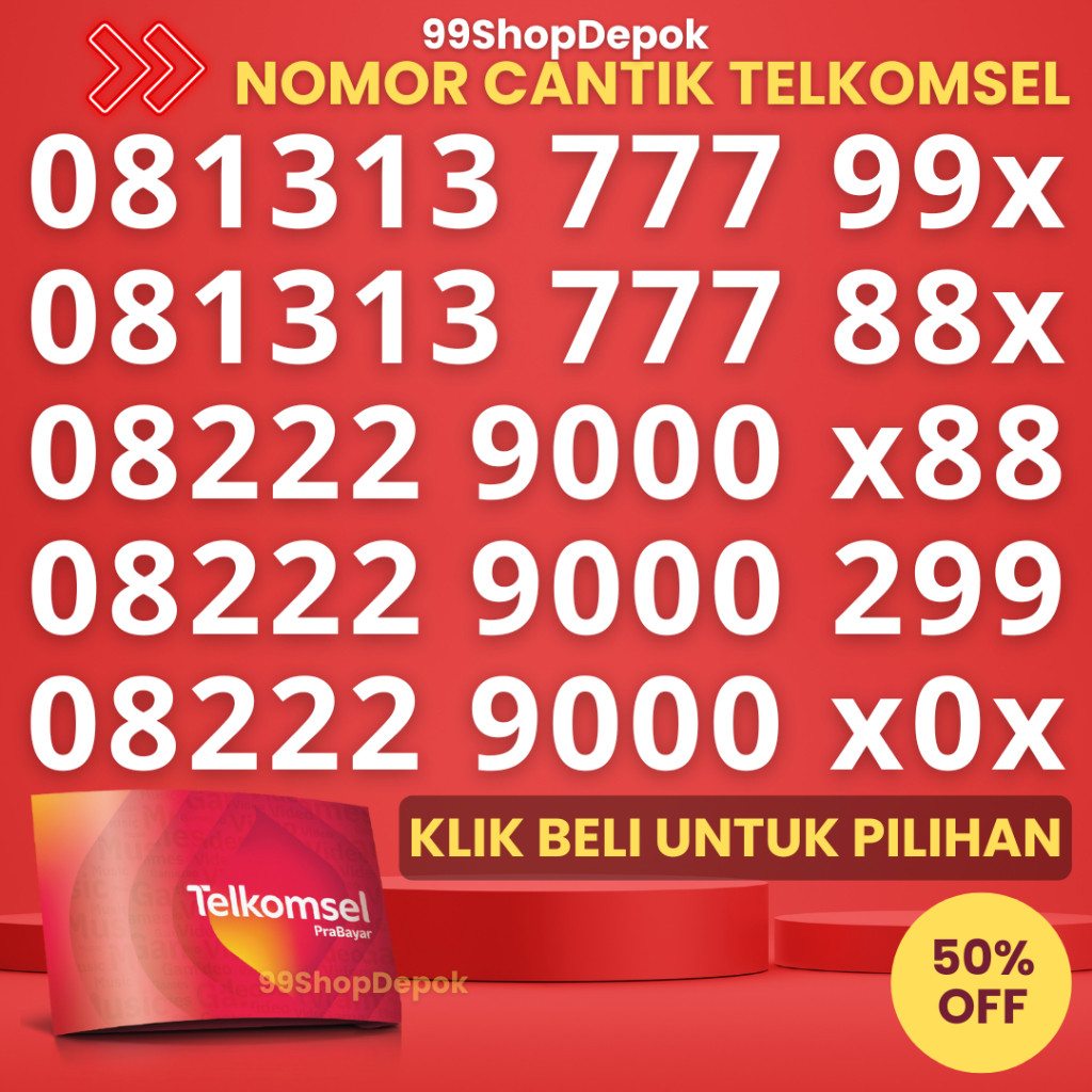 Kartu Perdana Nomor Cantik Telkomsel Simpati KODE 190.4 - Nomer Cantik Telkomsel 29000 - No Cantik S