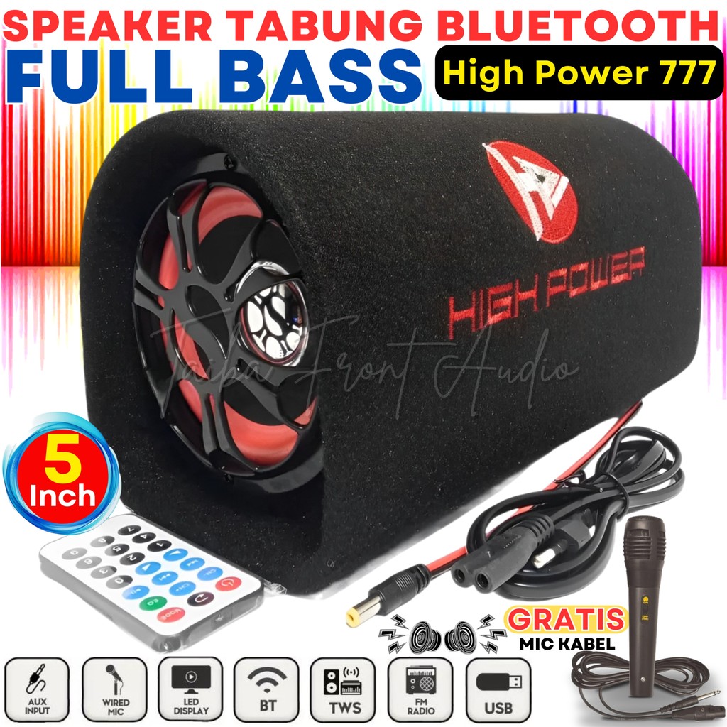 SERBA COD Speaker Tabung Bluetooth 5 Inch Bisa Di Sambung Ke Aki ( FREE MIC ) - Speaker Bluetooth Hi