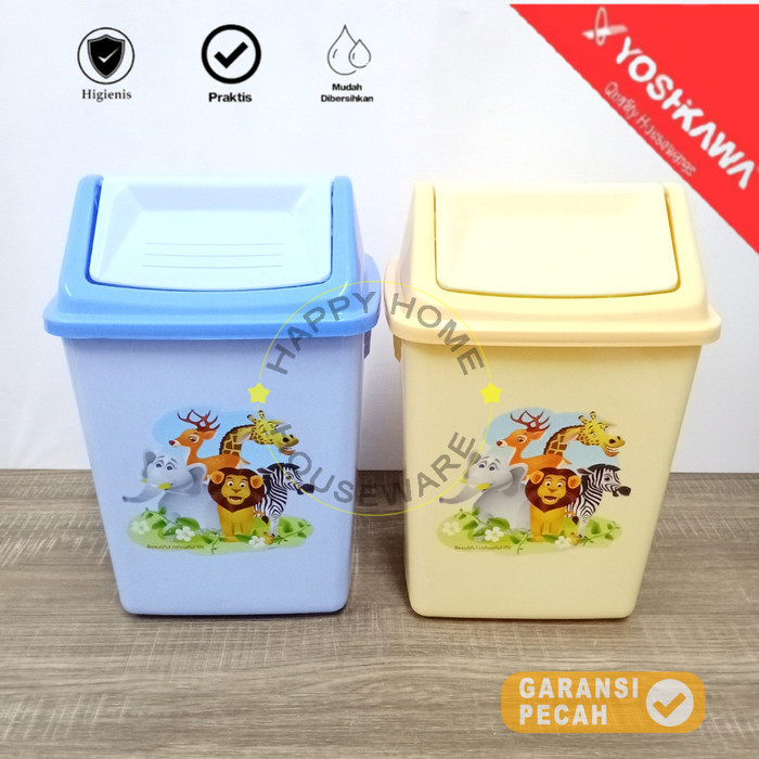 YOSHIKAWA TEMPAT SAMPAH TUTUP PUTAR SWING MOTIF PI-1015