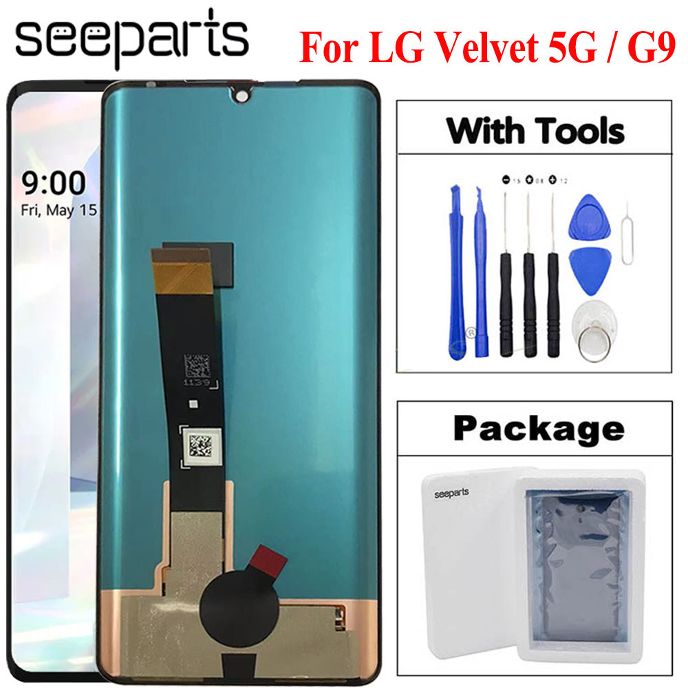 6.8" For LG G9 ThinQ LCD splay Tou Screen gitizer Assembly With Frame For LG Velvet 5G LCD Repair Pa