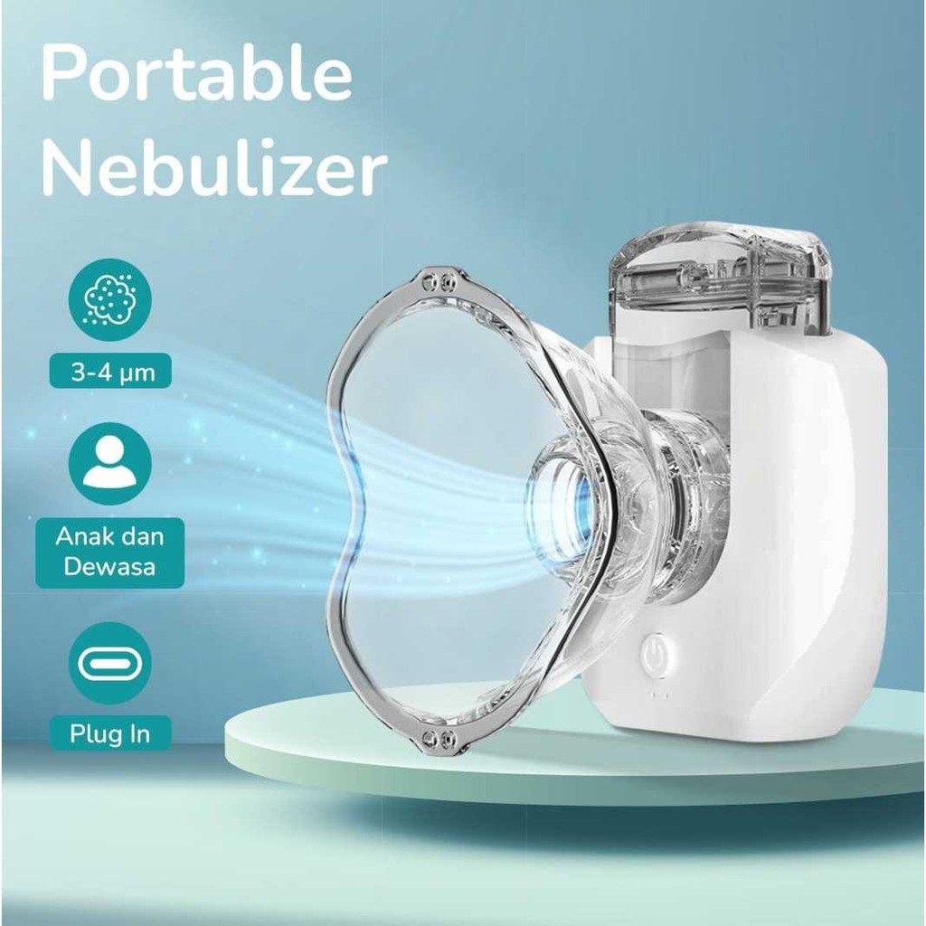 Belezza Alat Terapi Pernapasan HSK-W005 Mesh Nebulizer Portable Inhaler Obat Asma Sesak Napas
