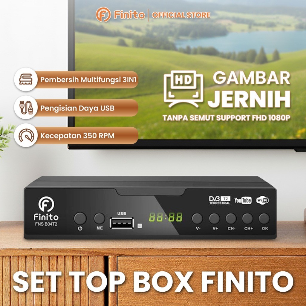 FINITO Set Top Box TV Digital Finito Receiver STB DVB T2 TV Tabung