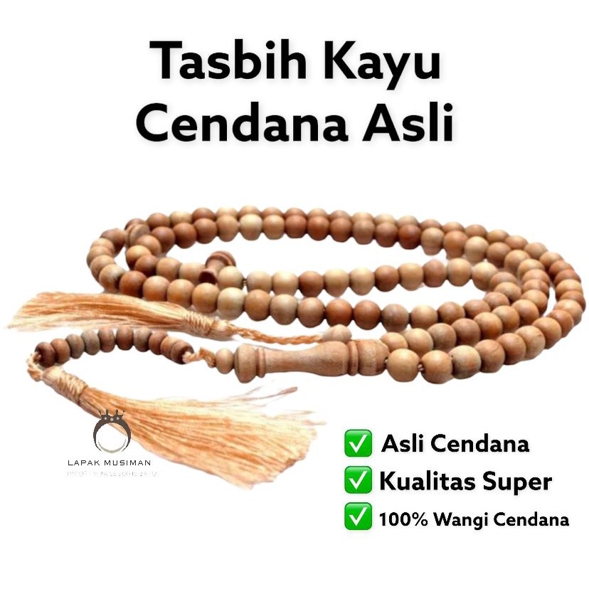 TASBIH KAYU CENDANA JAMINAN ORIGINAL ASLI 99 BUTIR TASBIH MUSLIM ASLI KAYU CENDANA WANGI