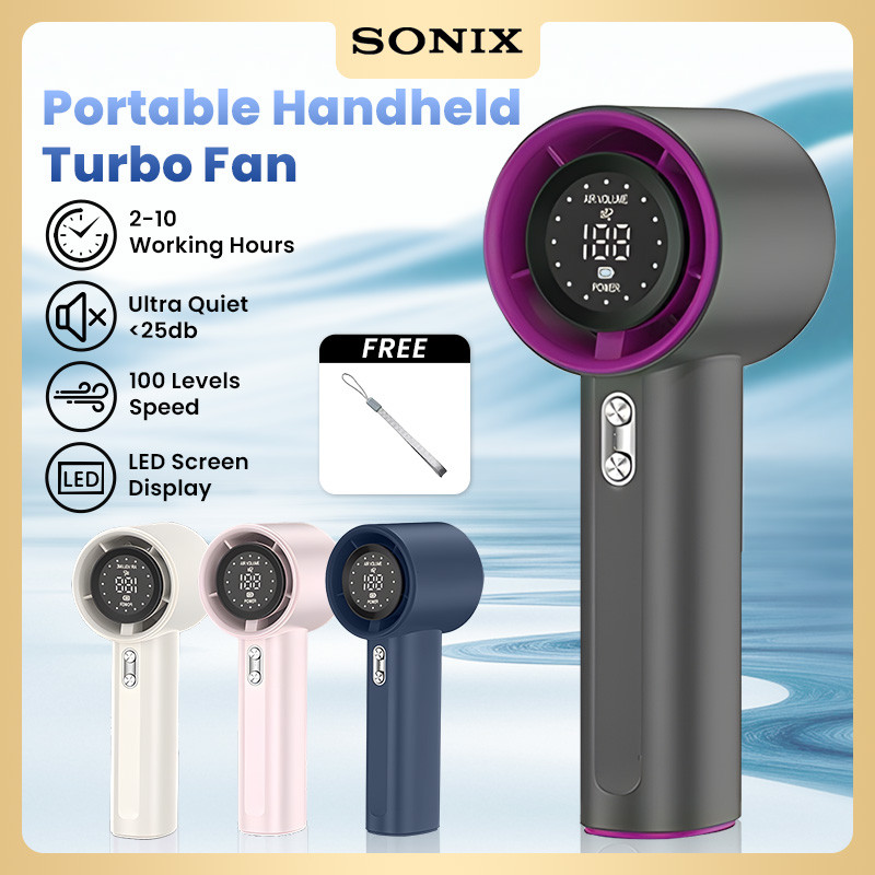 Sonix Kipas Angin Portable SF08 High-speed Portable Handheld kipas Strong Wind 100 Gear Wind Speed F