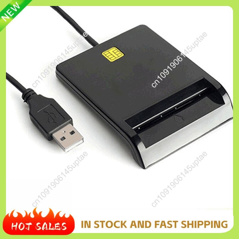 N88R 5X USB Smart Card Reader Atm Bank Tax Declaration Ic Card ID Card Smart Card Reader(Black)
