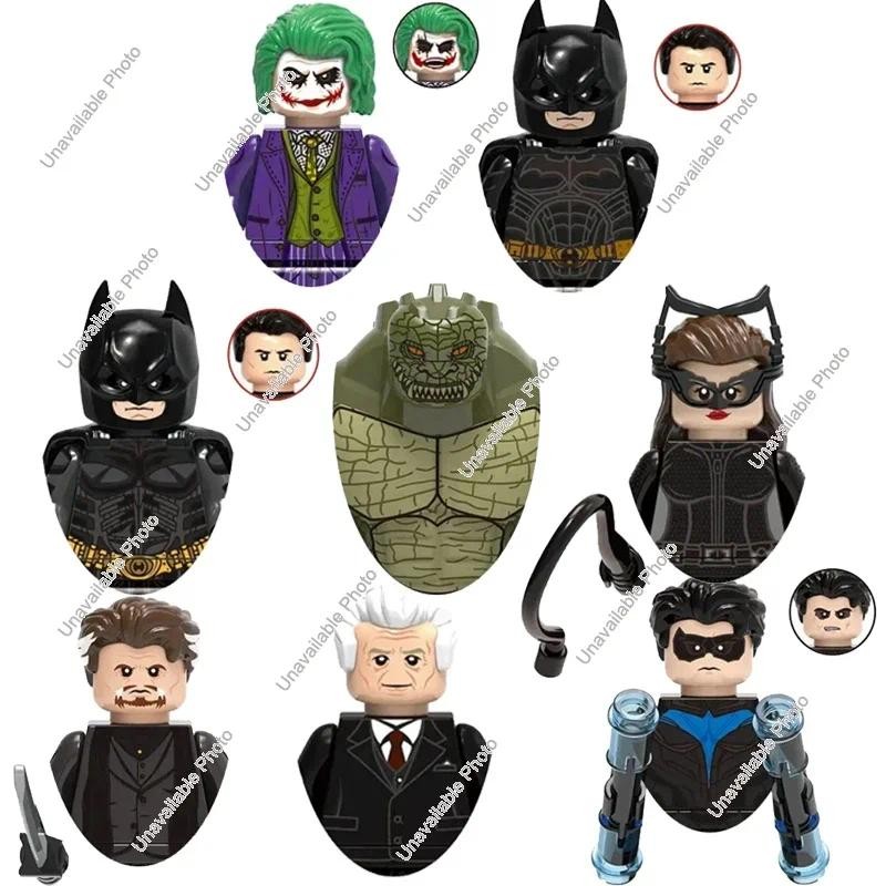 Hot Toys X0341 Marvel Batman Joker Catwoman Building Blocks Hero Anime Bricks Dolls Mini Action Toy 