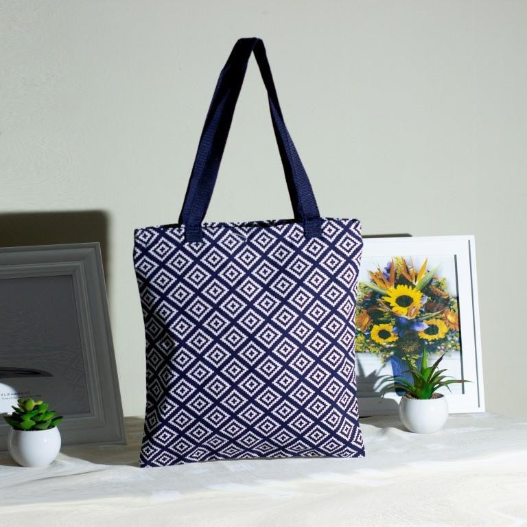 WZ TOTEBAG BAHAN KANVAS MOTIF SQUARE ETNIK  Tas Jogja Tas Souvenir Jogja Oleh Oleh Jogja