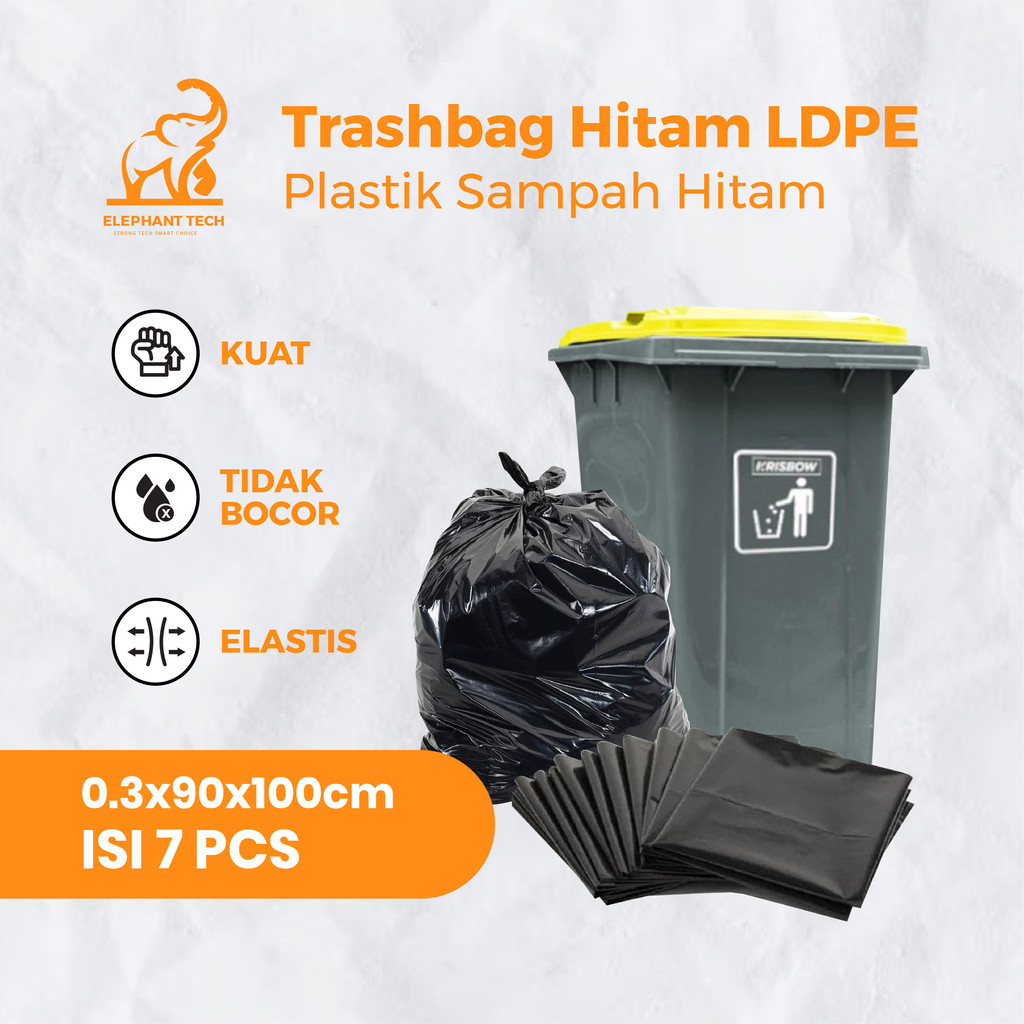 Kantong Plastik Sampah Hitam 90x100 / Trashbag Hitam / Plastik Packing Hitam Ukuran 90x100
