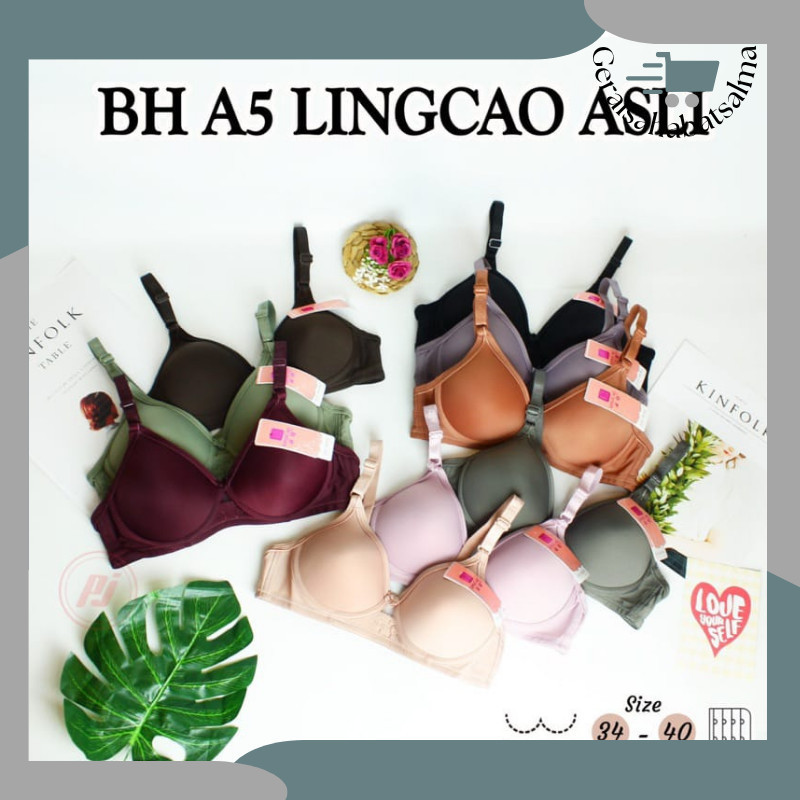 (BHLCa5) bra bh wanita lingcao a5 cup kecil tanpa kawat kancing 2