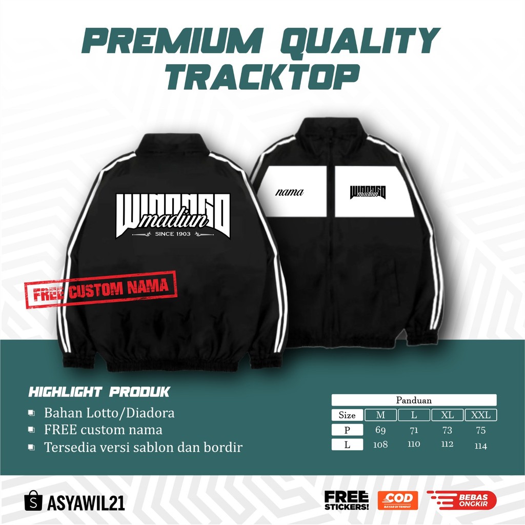JAKET TRACKTOP PSHW WINONGO MADIUN SINCE 1903 JACKET TRACTOP PSHW TERBARU - TRACKTOP SABLON BORDIR P