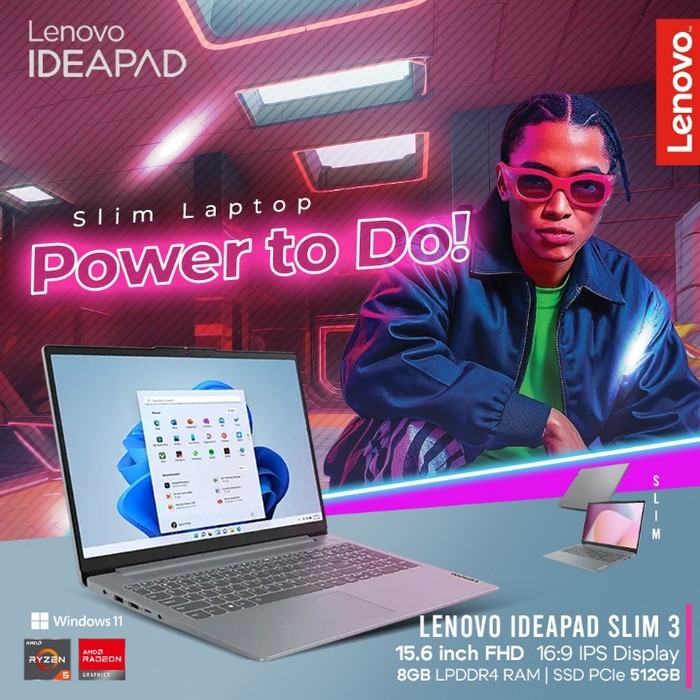 LENOVO IDEAPAD SLIM 3 15 RYZEN 5 7520 8GB 512GB W11PRE 15.6FHD IPS