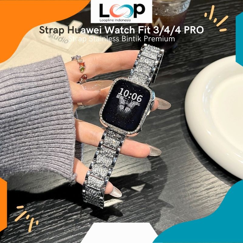 Premium Tali Jam Wanita Strap Huawei Watch Fit 5/ 4/ Fit 4 Pro Strap Stainless Bintik Premium untuk 