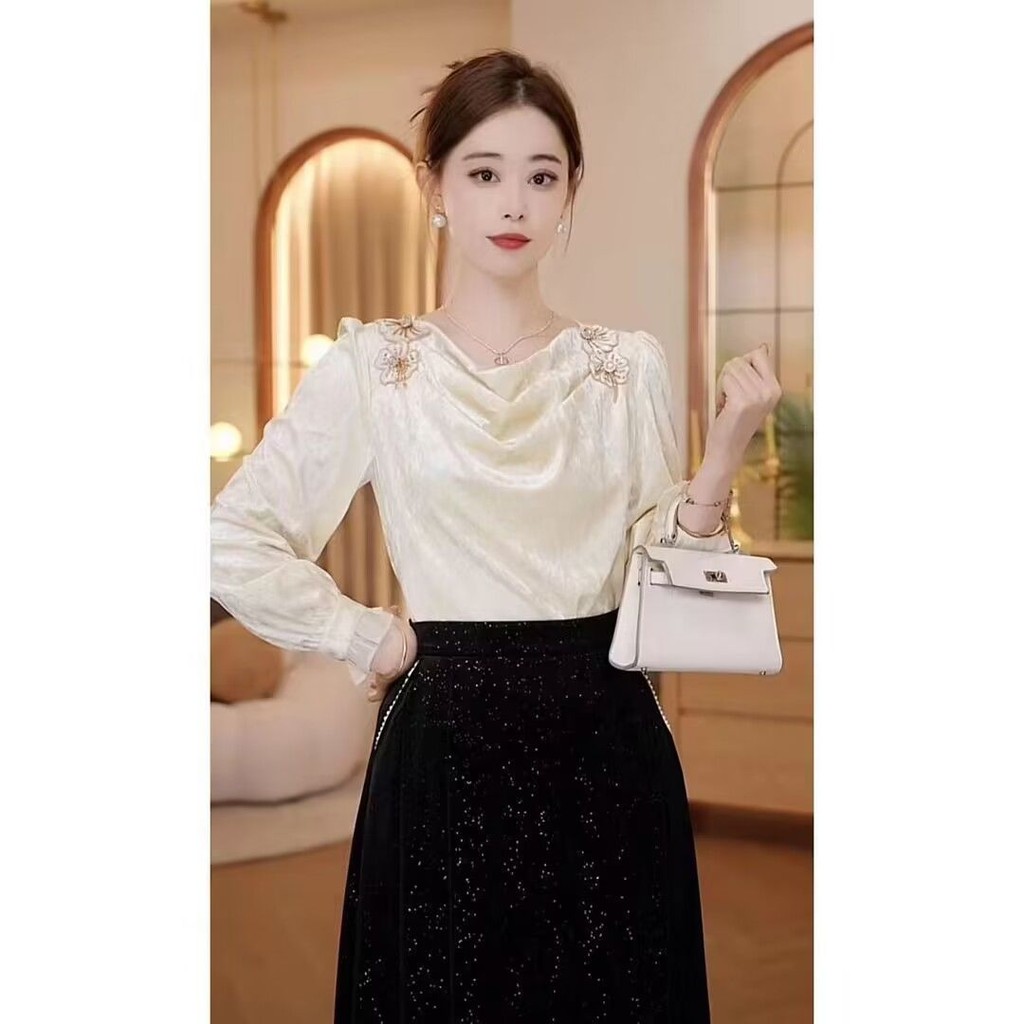 Kemeja lengan panjang wanita, kemeja lengan panjang, kemeja lengan panjang