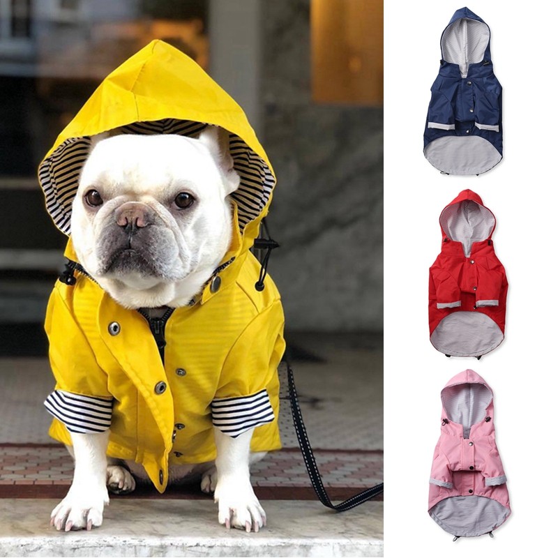 Dog Raincoat Pet Waterproof Jacket Bulldog Windbreaker Poodle Pug Bion Puppy Coat Rainwear PU S-5XL 