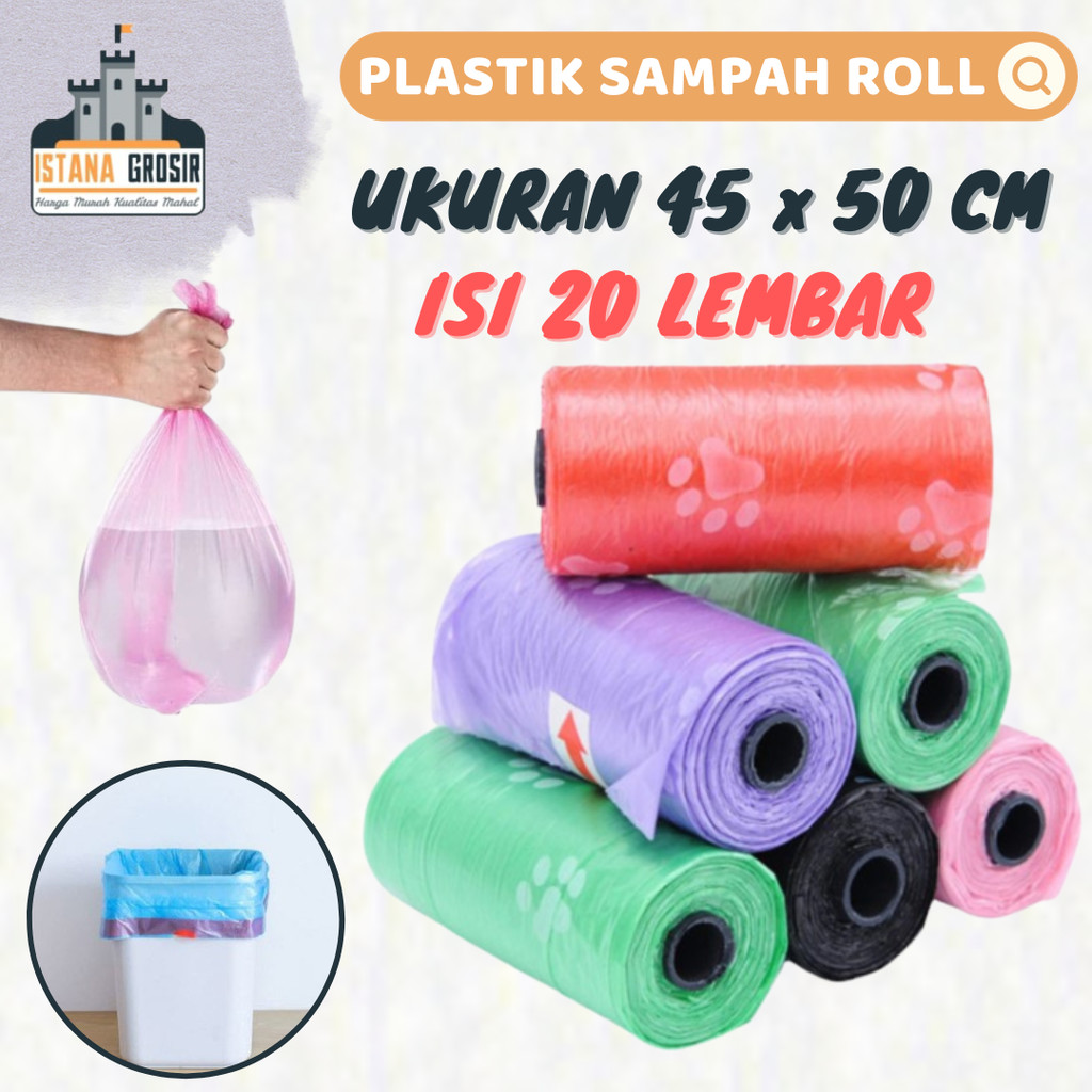 IG77 - Kantong Plastik Sampah Gulung Isi 20 Pcs / Trash Garbage Bag Plastic Roll Plastik Kresek Roll