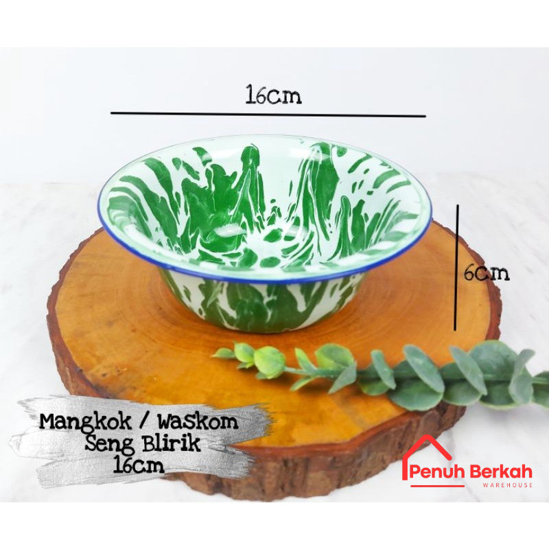 Mangkok Seng Blirik 16cm 18cm 20cm / Waskom Blirik Enamel / Kobokan Blirik Enamel