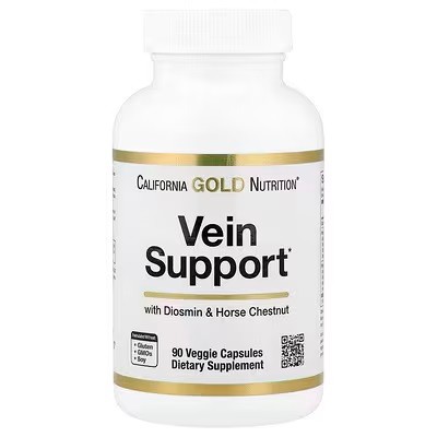 California Gold Nutrition Vein Support with Diosmin, Butcher's Broom, Horse Chestnut, Bioflavonoids 