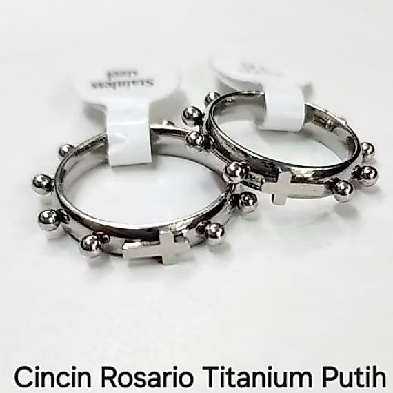 Cincin rosario titanium silver