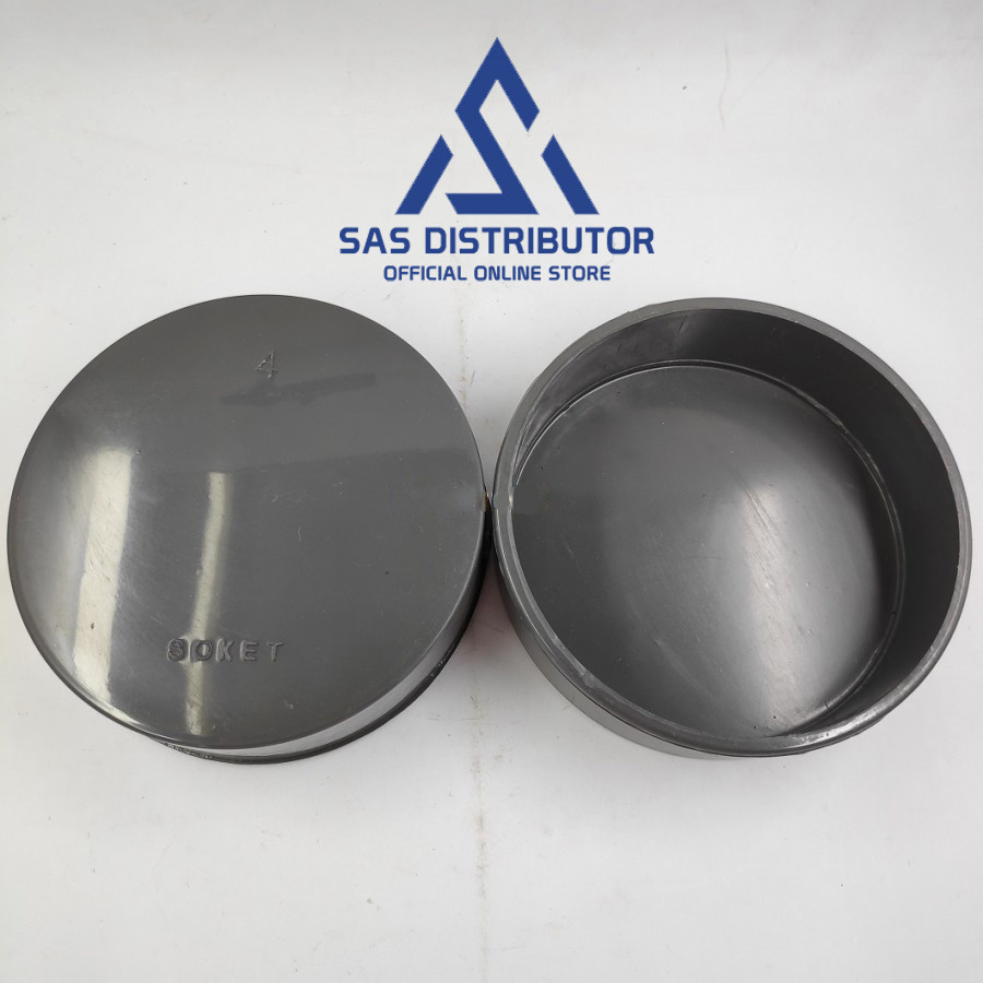 Dop 4" inch PVC Soket / Dop Pipa 4" inch D / Cap 4" in PVC / Tutup Pipa 4" in / Dop Polos 4" inch